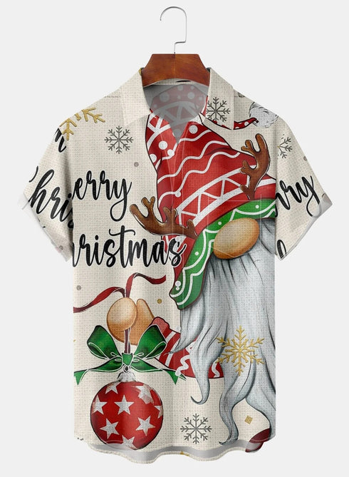 Men's Christmas Funny Graphic Short Sleeve Hawaiian Shirt